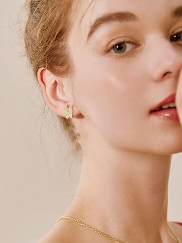 فراشة الأذن الكفة التفاف للنساء الزركون فراشة الأقراط كليب الذهب الساطع فراشة الأذن الأصفاد والأغطية للفتيات in Kuwait