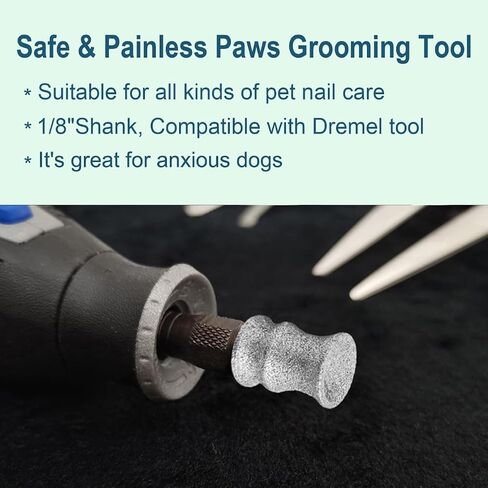 OVATAVO Nail Diamond bits for Dremel - Dog Nail Grinder Attachment for Large Medium Small Dogs Nail Care - 1/8'' Pet Nail Grinder Attachment Wheel Work with Dremel for Pet Nail Care in Kuwait