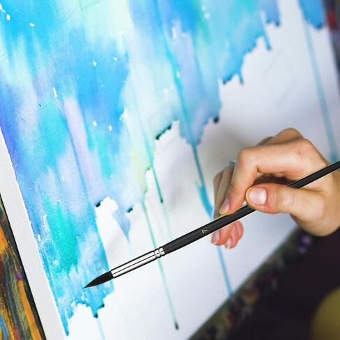 12pcs Watercolor Paint Brush Set, Cat Tongue Paint Brush Professional Artist Brushes for Acrylic Painting, Flat Soft Nylon Hair Oil Paint Brushes for Detail Painting Gouache Tempera Art Painting in Saudi Arabia