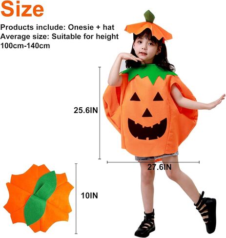 Halloween Costume Poncho Halloween Party Costume Set Pumpkin Clothing Role Play in Saudi Arabia