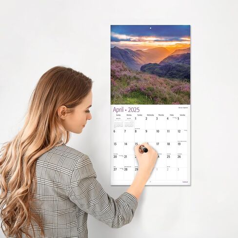 RED EMBER Select Scotland 2025 Hangable Monthly Wall Calendar | 12" x 24" Open | Thick & Sturdy Paper | Giftable in Saudi Arabia