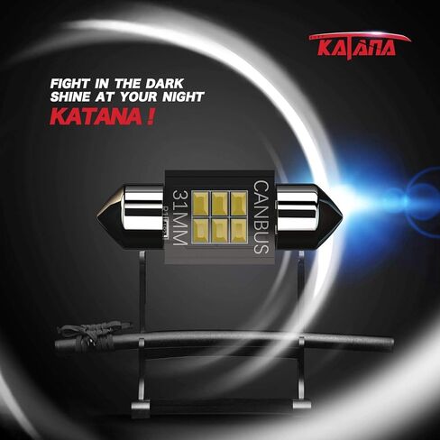 Katana T10 194 921 LED Bulbs,Dome Map Interior Door Backup Reverse License Plate Courtesy Parking Trunk Lights - CANBUS Error Free - 2835 Chips 6000K Cool White (Pack of 10) in Kuwait