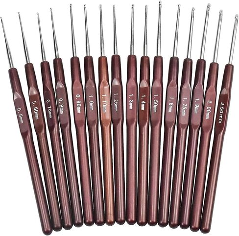 مجموعة مكونة من 16 خطاف كروشيه، أداة خياطة من الألومنيوم، أداة حياكة محمولة يمكنك صنعها بنفسك، إبر حياكة كروشيه خفيفة الوزن، علامات لخيوط ماكينة الخياطة، جميع الأنماط وأنواع الصوف، مفارش، أطفال in Kuwait