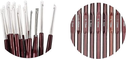 مجموعة مكونة من 16 خطاف كروشيه، أداة خياطة من الألومنيوم، أداة حياكة محمولة يمكنك صنعها بنفسك، إبر حياكة كروشيه خفيفة الوزن، علامات لخيوط ماكينة الخياطة، جميع الأنماط وأنواع الصوف، مفارش، أطفال in Kuwait