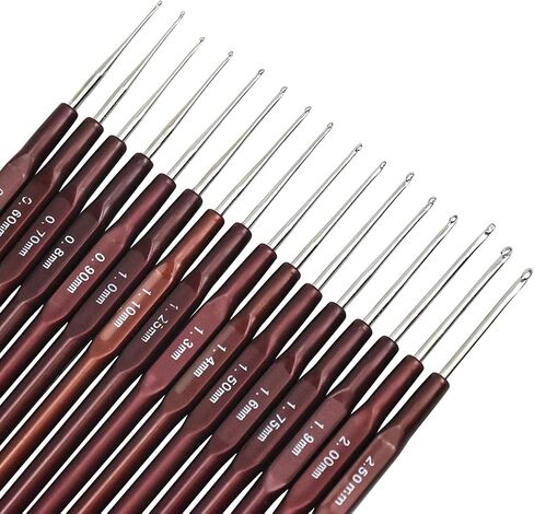 مجموعة مكونة من 16 خطاف كروشيه، أداة خياطة من الألومنيوم، أداة حياكة محمولة يمكنك صنعها بنفسك، إبر حياكة كروشيه خفيفة الوزن، علامات لخيوط ماكينة الخياطة، جميع الأنماط وأنواع الصوف، مفارش، أطفال in Kuwait