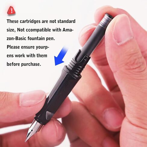 30PCS Blue Fountain Pen Ink Cartridges Refill, Blue Ink Refills, International Standard Size 3.4mm Bore Diameter (Blue) in Saudi Arabia