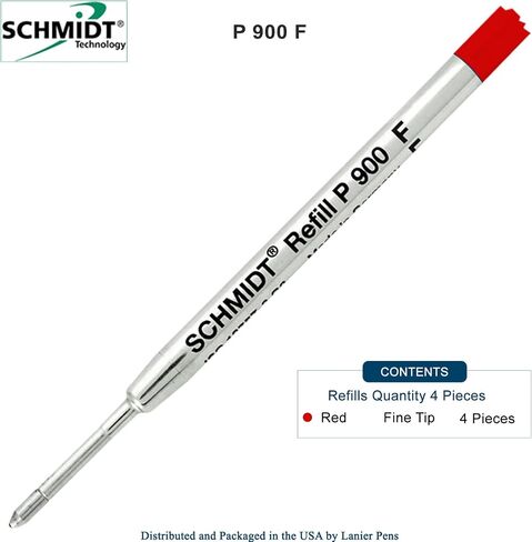 4 Pack - Parker Style Red-P900-Fine Tip Schmidt Parker Style Ballpoint Refill in Saudi Arabia