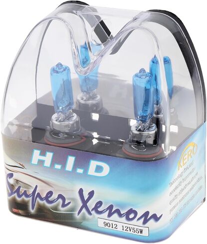 9012 مصباح هالوجين، 12 فولت 55 وات 6000 كيلو ضوء أبيض فائق السطوع مصباح هالوجين للسيارة مصباح ضباب أمامي تلقائي، حزمة من 2 in Kuwait