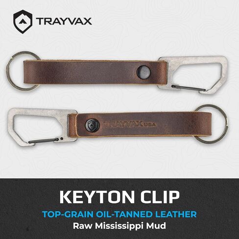 Trayvax Keyton Clip Carabiner Keychain Stainless-Steel, Light Brown in Kuwait