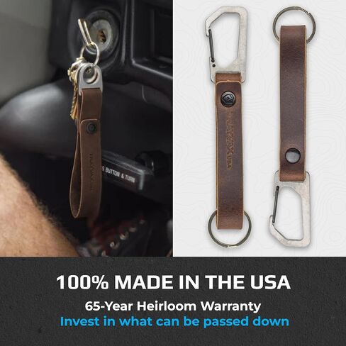 Trayvax Keyton Clip Carabiner Keychain Stainless-Steel, Light Brown in Kuwait