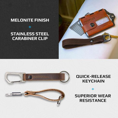 Trayvax Keyton Clip Carabiner Keychain Stainless-Steel, Light Brown in Kuwait