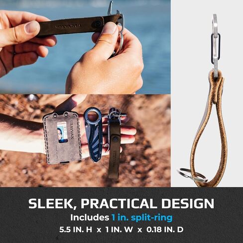 Trayvax Keyton Clip Carabiner Keychain Stainless-Steel, Light Brown in Kuwait