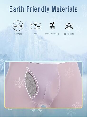 Men's Boxer Briefs Ice Silk Underwear,4-Pack Big & Tall XL-5XL Sexy Trunk Multipack Comfortable Cool Underwear Pack in Kuwait