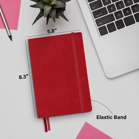 Plexon Classic Graph Paper Notebook & Journal, (Red), 160 Pages, Medium 5.5 inches x 8 inches - 120 GSM Thick, Hardcover, Gift Box included in Kuwait