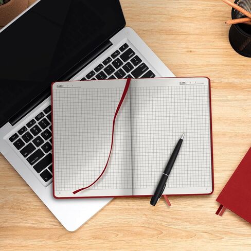 Plexon Classic Graph Paper Notebook & Journal, (Red), 160 Pages, Medium 5.5 inches x 8 inches - 120 GSM Thick, Hardcover, Gift Box included in Kuwait
