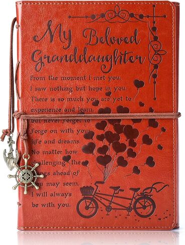Father to Daughter Gifts Leather Writing Journal from Dad with Inspirational Quotes - Retro Tree of Life Faux Birthday Wedding Graduation Back to School Personal Diary, Travel, Writers Notebook Brown in Kuwait
