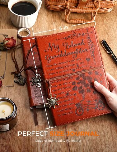 Father to Daughter Gifts Leather Writing Journal from Dad with Inspirational Quotes - Retro Tree of Life Faux Birthday Wedding Graduation Back to School Personal Diary, Travel, Writers Notebook Brown in Kuwait
