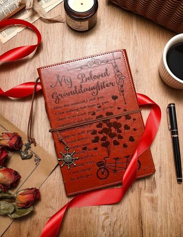 Father to Daughter Gifts Leather Writing Journal from Dad with Inspirational Quotes - Retro Tree of Life Faux Birthday Wedding Graduation Back to School Personal Diary, Travel, Writers Notebook Brown in Kuwait