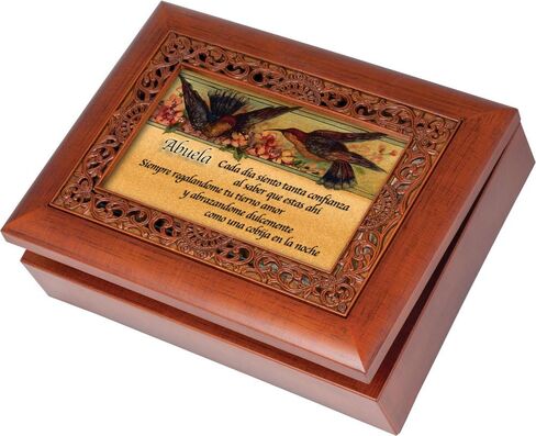 Cottage Garden Abuela CADA Día Siento Tanta Confianza Woodgrain Inlay Jewelry Music Box Plays Ave Maria in Saudi Arabia