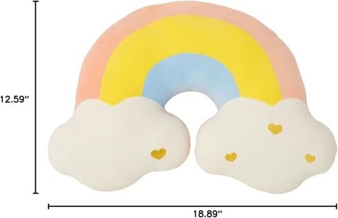 Nenalayo 18in قوس قزح محشوة وسادة رمي وسادة، لعبة ناعمة للفتيات والأطفال، وسائد ديكور كرسي الأريكة، هدايا إبداعية ديكور الغرفة (قوس قزح) in Kuwait