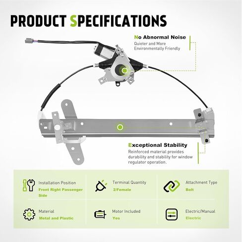 Front Driver Side Power Window Regulator with Motor (2/Female) Fit for 1992-2011 Ford Crown Victoria Mercury Grand Marquis, 2003-2004 Marauder, 741-664 in Saudi Arabia