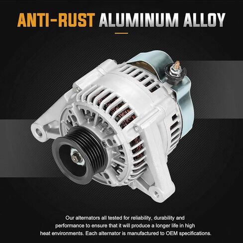 Alternator Replacement Compatible with 1998 1999 2000 2001 2002 Chevrolet Prizm 1.8L Toyota Corolla 1.8L Replace AND0177 101211-9960 400-52037 in Saudi Arabia