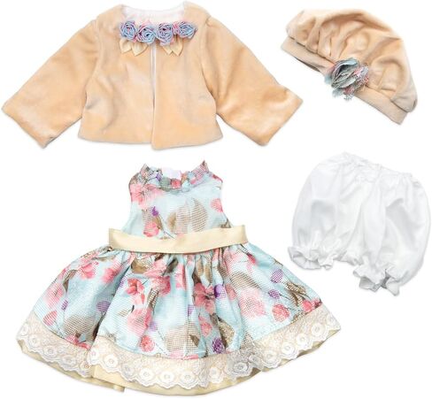 تولد من جديد ملابس دمى الطفل ل 20-22 بوصة فتاة الدمى 4 قطع مجموعة تولد من جديد ملابس دمى تنورة الأميرة دعوى تصميم زهرة in Kuwait