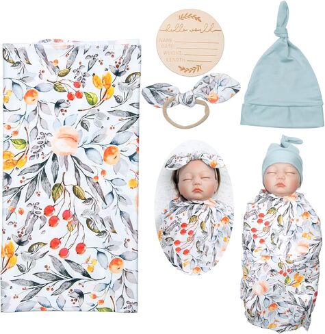 تولد من جديد دمى الطفل الملابس قماط بطانية مجموعة تناسب 17-22 بوصة تولد من جديد دمى فتاة وهمية ملابس الطفل الملحقات 4 قطع بطانية صديقة للبشرة in Kuwait