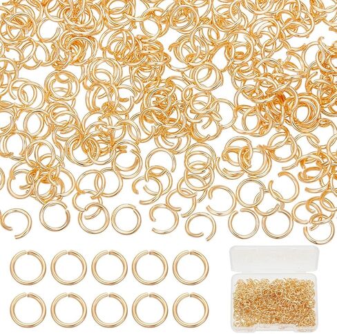 Beebeecraft 1 صندوق 600 قطعة مجوهرات سبليت خواتم 18K مطلية بالذهب الفولاذ المقاوم للصدأ 6 مللي متر حلقات الانتقال المفتوحة لصنع المجوهرات in Saudi Arabia