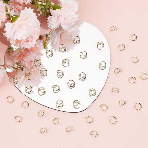 Beebeecraft 1 صندوق 600 قطعة مجوهرات سبليت خواتم 18K مطلية بالذهب الفولاذ المقاوم للصدأ 6 مللي متر حلقات الانتقال المفتوحة لصنع المجوهرات in Saudi Arabia