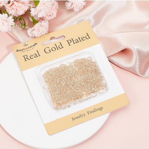 Beebeecraft 1 صندوق 600 قطعة مجوهرات سبليت خواتم 18K مطلية بالذهب الفولاذ المقاوم للصدأ 6 مللي متر حلقات الانتقال المفتوحة لصنع المجوهرات in Saudi Arabia
