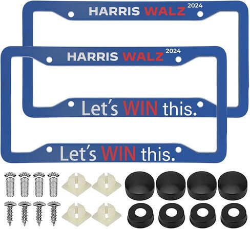2 حزمة من إطارات لوحة الترخيص Harris Walz 2024 - أظهر دعمك للحملة! اكسسوارات السيارات لانتخابات 2024! in Saudi Arabia