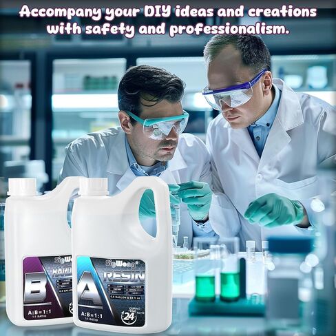 Epoxy Resin 1 Gallon - Crystal Clear Epoxy Resin Kit, No Yellowing No Bubble Easy to Mix 1:1 Ratio Art Resin Casting Resin for Art Crafts, Jewelry Making, River Tables, Wood & Resin Molds in Saudi Arabia