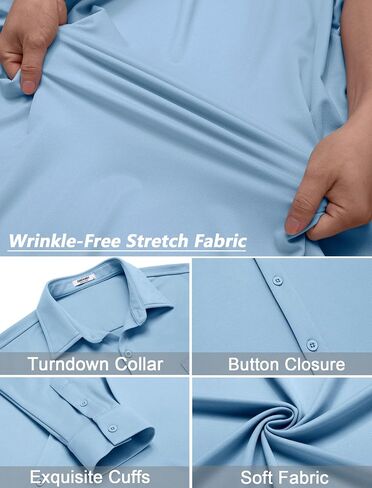 COOFANDY Mens Wrinkle Free Dress Shirts Long Sleeve Untucked Shirts Casual Button Down Shirts in Saudi Arabia