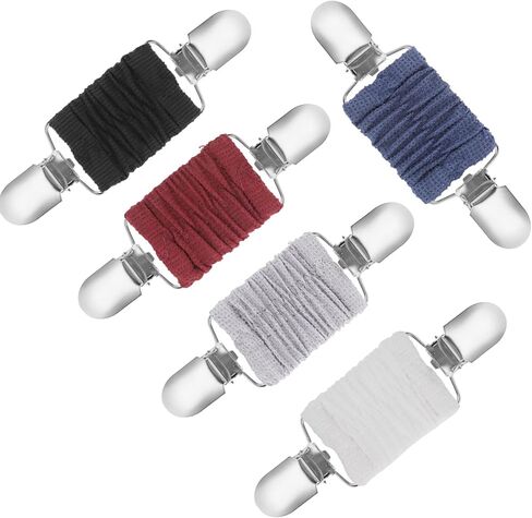 5 Pcs Elastic Dress Clips Back Cinch Set Sweater Clips Vintage Elastic Shawl Cardigan Collar Clips Clothing Cinch Clip Waist Cincher Clip for Women Adjuster Clip for Sweater Shawl Retro Cardigan in Saudi Arabia