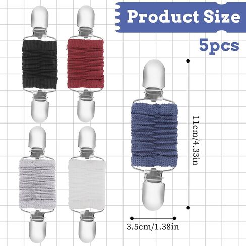 5 Pcs Elastic Dress Clips Back Cinch Set Sweater Clips Vintage Elastic Shawl Cardigan Collar Clips Clothing Cinch Clip Waist Cincher Clip for Women Adjuster Clip for Sweater Shawl Retro Cardigan in Saudi Arabia