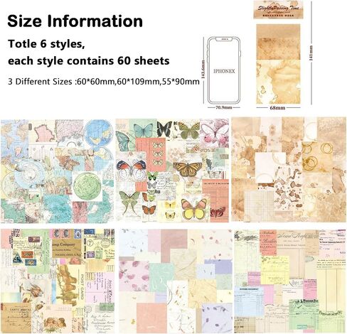 Vintage Scrapbooking Stickers and Paper 400PCS,Vintage Scrapbook Paper Materials for Cottagecore Junk Journal Supplies,Aesthetic Craft Paper for Art Craft Notebook Album Invitations Journals Planners in Kuwait