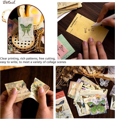 Vintage Scrapbooking Stickers and Paper 400PCS,Vintage Scrapbook Paper Materials for Cottagecore Junk Journal Supplies,Aesthetic Craft Paper for Art Craft Notebook Album Invitations Journals Planners in Kuwait