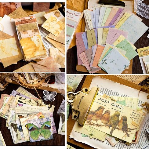 Vintage Scrapbooking Stickers and Paper 400PCS,Vintage Scrapbook Paper Materials for Cottagecore Junk Journal Supplies,Aesthetic Craft Paper for Art Craft Notebook Album Invitations Journals Planners in Kuwait
