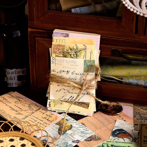 Vintage Scrapbooking Stickers and Paper 400PCS,Vintage Scrapbook Paper Materials for Cottagecore Junk Journal Supplies,Aesthetic Craft Paper for Art Craft Notebook Album Invitations Journals Planners in Kuwait