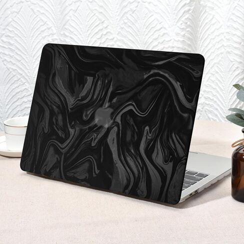 Seorsok Compatible with MacBook Pro 13 inch Case M2 2023,2022,2021-2016 A2338 M1 A2251 A2289 A2159 A1989 A1708 A1706,Luxurious and Skin-Friendly Leather Plastic Hard Shell&Keyboard Cover,Black Wave in Saudi Arabia