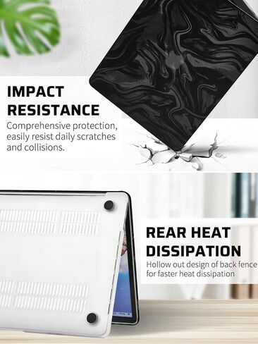 Seorsok Compatible with MacBook Pro 13 inch Case M2 2023,2022,2021-2016 A2338 M1 A2251 A2289 A2159 A1989 A1708 A1706,Luxurious and Skin-Friendly Leather Plastic Hard Shell&Keyboard Cover,Black Wave in Saudi Arabia