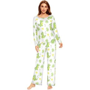 vvfelixl Women'S Pajamas Sets Violet Mermaid Scale Night Suits Long Sleeve Sleepwear Soft Pj Lounge Set S-XXL