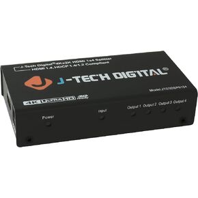 HDMI 2.0 4K Extender Splitter Over Single Cable CAT6 with PoC Up to 196 FT 1-in 8-Out w/Local Loop Output & Low Latency by J-Tech Digital [JTECH-18EX50]
