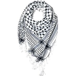 Anlising Scarf Arab Wrap with Tassel, Muslim Headscarf, Square Scarf, Head Neck Scarf, Muslim Turban, Arabic Tassel Scarf, for Muslim Ramadan Islamic Decorations, for Men and Woman (49.2x49.2Inches)