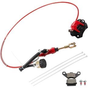 Rear Disc Brake Assembly Master Cylinder Caliper,Hydraulic Disc Brake System Caliper,ATV Quad for 150cc 200cc 250cc Dirt Bike Quad ATV Gokart Go Kart Dune Buggy Black