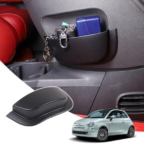 Center Console Side Storage Box Compatible with Fiat 500 2011-2017 Center Console Organizer Side Hanging Storage Box Glasses Case Key Card Phone Holder Storage