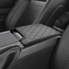 JOYTUTUS Center Console Cover Compatible with 2010-2014 Mustang Armrest, Console Cover Leather Arm Rest Covering for Car, Durable Middle Console Cover
