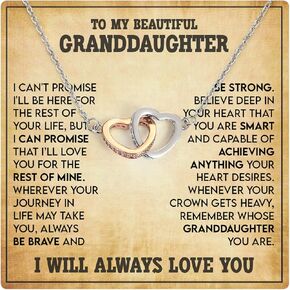 Larvincy Granddaughter Gifts from Grandma Grandpa, To My Granddaughter Necklace, Grandma Granddaughter Jewelry, Birthday Gift for Granddaughter, Graduation, Confirmation Gifts for Teenager