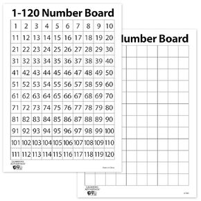 LEARNING ADVANTAGE Dry Erase Boards - Numbers 1-120 - Set of 10